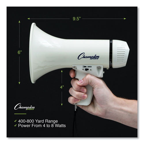 Picture of Megaphone, 4 W to 8 W, 400 yds Range, White