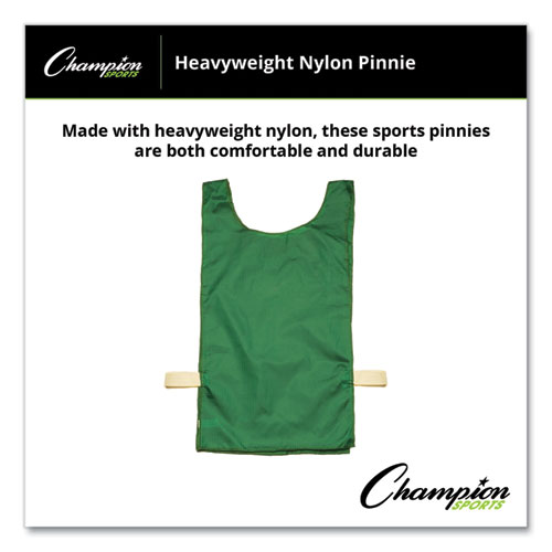 Picture of Heavyweight Pinnies, Nylon, One Size, Green, 1/Dozen