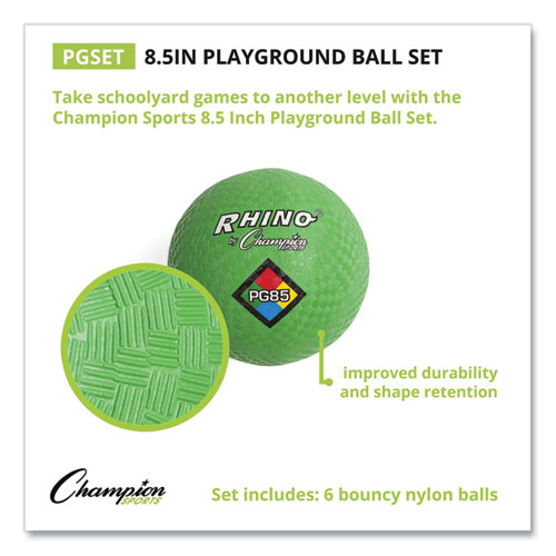 Picture of Playground Ball Set, 8.5" Diameter, Assorted Colors, 6/Set