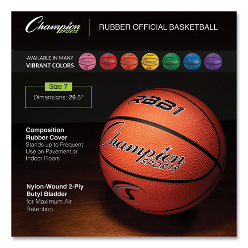 Picture of Rubber Sports Ball, For Basketball, No. 7 Size, Official Size, Orange