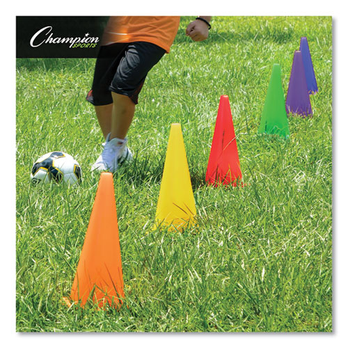 Picture of Indoor/Outdoor High Visibility Plastic Cone Set, Assorted Colors, 6/Box