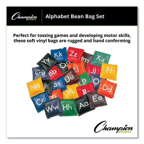 Picture of Alphabet Bean Bag Set, Vinyl, Assorted Colors, 26/Box