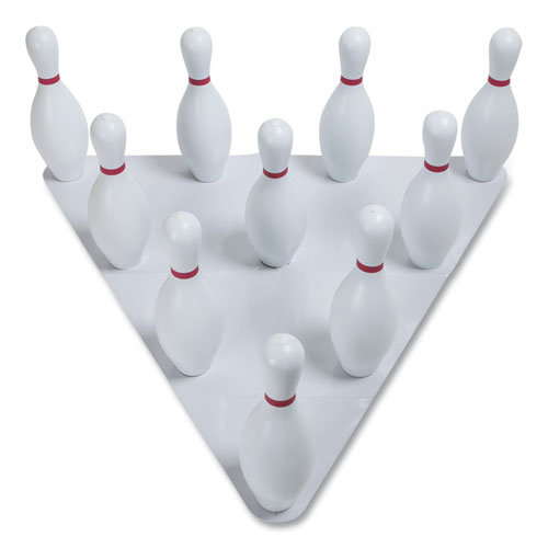 Picture of Bowling Set, Plastic/Rubber, White, 10 Bowling Pins, 1 Bowling Ball