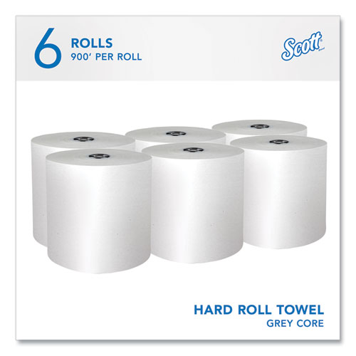 Picture of Pro Hard Roll Paper Towels with Absorbency Pockets, for Scott Pro Dispenser, Gray Core Only, 1-Ply, 7.5" x 900 ft, 6 Rolls/CT