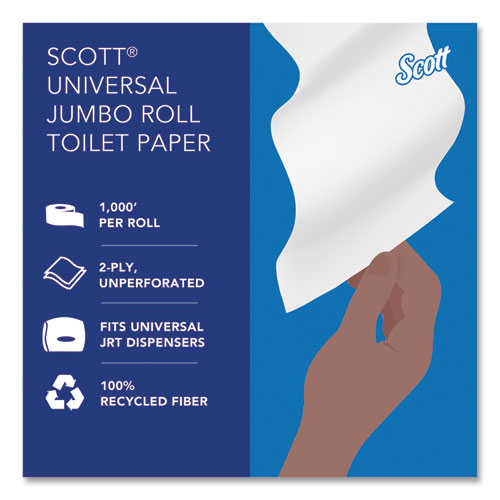 Picture of Essential 100% Recycled Fiber JRT Bathroom Tissue for Business, Septic Safe, 2-Ply, White, 3.55" x 1,000 ft, 12 Rolls/Carton