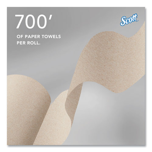 Picture of Essential 100% Recycled Fiber Hard Roll Towel, 1-Ply, 8" x 700 ft, 1.75" Core, Brown, 6 Rolls/Carton