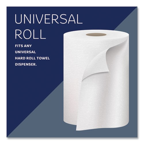 Picture of Hard Roll Paper Towels with Premium Absorbency Pockets, 1-Ply, 8" x 600 ft, 1.75" Core, White, 6 Rolls/Carton