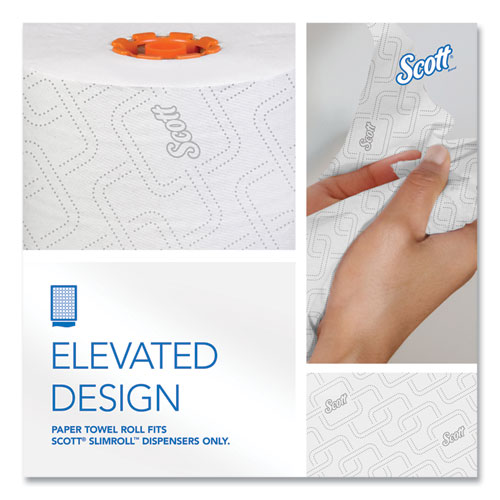 Picture of Slimroll Towels, 1-Ply, 8" x 580 ft, White/Orange Core, 6 Roll/Carton