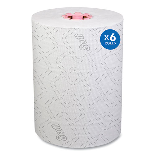 Picture of Slimroll Towels, 1-Ply, 8" x 580 ft, White/Pink Core, Traditional Business, 6 Rolls/Carton