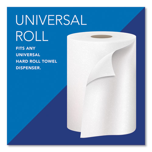 Picture of Essential 100% Recycled Fiber Hard Roll Towel, 1-Ply, 8" x 800 ft, 1.5" Core, White, 12 Rolls/Carton