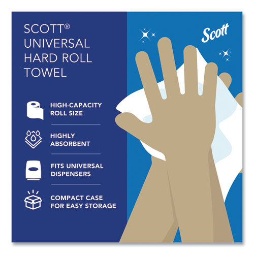 Picture of Essential High Capacity Hard Roll Towels for Business, 1-Ply, 8" x 1,000 ft, 1.5" Core, Recycled, White, 6 Rolls/Carton