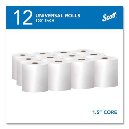 Picture of Essential Hard Roll Towels for Business, Absorbency Pockets, 1-Ply, 8" x 800 ft, 1.5" Core, White, 12 Rolls/Carton