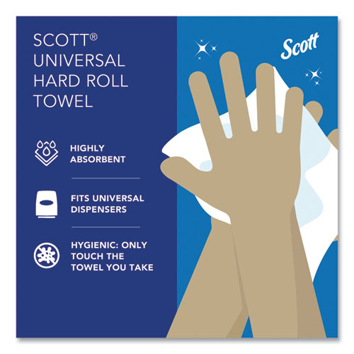 Picture of Essential Hard Roll Towels for Business, Absorbency Pockets, 1-Ply, 8" x 800 ft, 1.5" Core, White, 12 Rolls/Carton