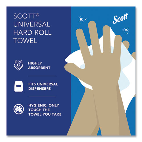 Picture of Essential Hard Roll Towels for Business, Absorbency Pockets, 1-Ply, 8" x 400 ft, 1.5" Core, White, 12 Rolls/Carton