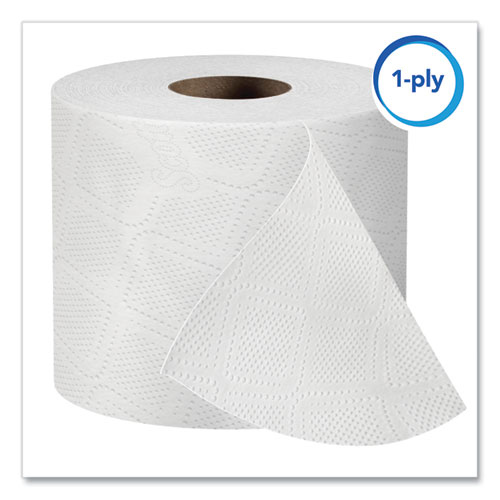 Picture of Essential Standard Roll Bathroom Tissue for Business, Septic Safe, 1-Ply, White, 1,210 Sheets/Roll, 80 Rolls/Carton