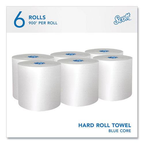 Picture of Pro Hard Roll Paper Towels with Absorbency Pockets, for Scott Pro Dispenser, Blue Core Only, 1-Ply, 7.5" x 900 ft, 6 Rolls/CT