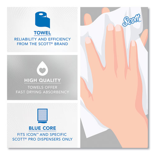 Picture of Pro Hard Roll Paper Towels with Absorbency Pockets, for Scott Pro Dispenser, Blue Core Only, 1-Ply, 7.5" x 900 ft, 6 Rolls/CT