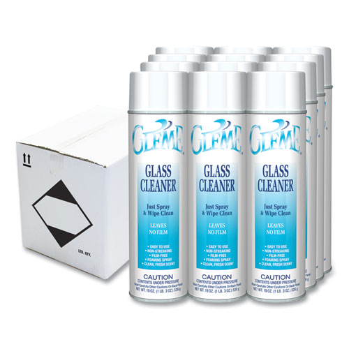 Picture of Gleme Glass Cleaner, Fresh Scent, 19 oz Aerosol Spray, Dozen