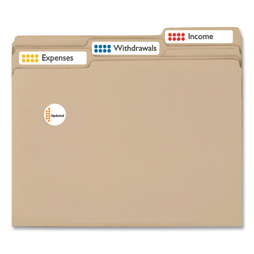 Picture of Mini-Sheets Permanent File Folder Labels, 0.66 x 3.44, White, 12/Sheet, 25 Sheets/Pack