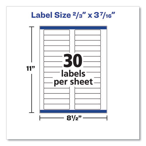 Picture of Clear Permanent File Folder Labels with Sure Feed Technology, 0.66 x 3.44, Clear, 30/Sheet, 15 Sheets/Pack