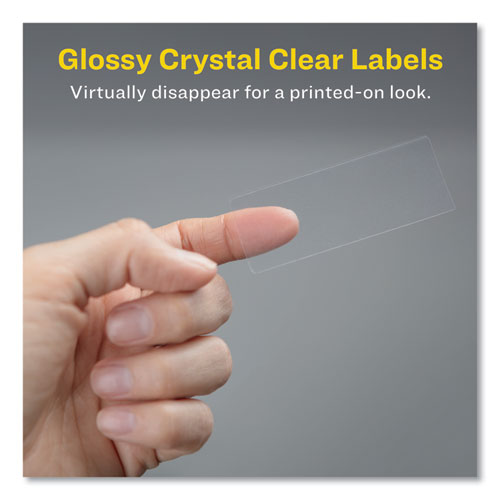 Picture of Glossy Clear Easy Peel Mailing Labels w/ Sure Feed Technology, Inkjet/Laser Printers, 0.66 x 1.75, 60/Sheet, 10 Sheets/PK