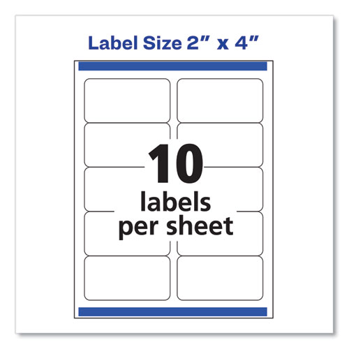 Picture of Glossy Clear Easy Peel Mailing Labels w/ Sure Feed Technology, Inkjet/Laser Printers, 2 x 4, Clear, 10/Sheet, 10 Sheets/Pack