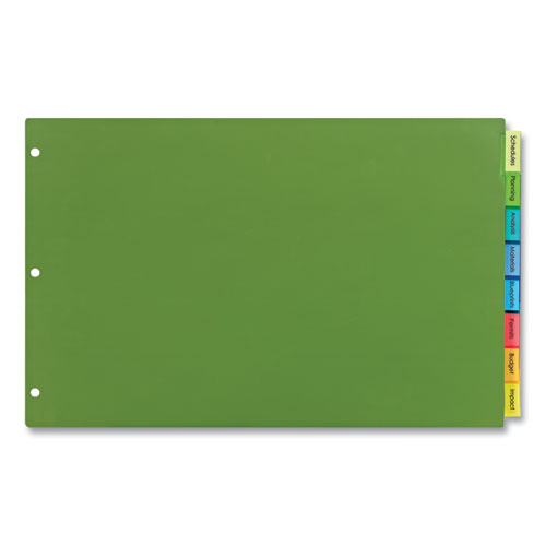Picture of Insertable Big Tab Plastic Dividers, 8-Tab, 11 x 17, Green, 1 Set