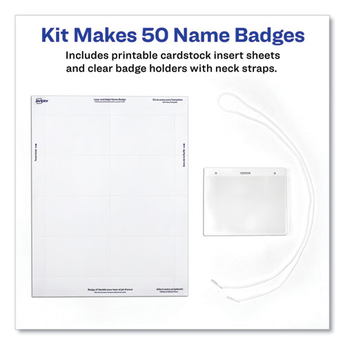 Picture of Necklace-Style Badge Holder w/Laser/Inkjet Insert, Top Load, 4 x 3, WE, 100/Box