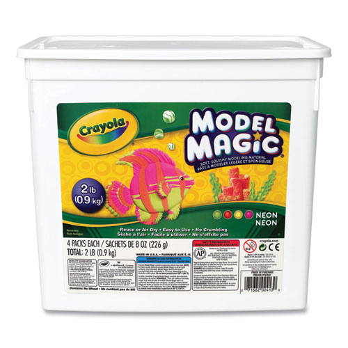 Picture of Model Magic Modeling Compound, 8 oz Packs, Assorted Neon Colors, 4 Packs/Box