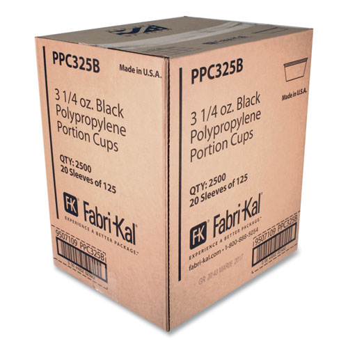 Picture of Portion Cups, 3.25 oz, Black, 250/Sleeve, 10 Sleeves/Carton