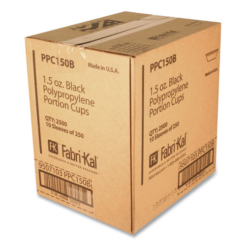 Picture of Portion Cups, 1.5 oz, Black, 250/Sleeve, 10 Sleeves/Carton