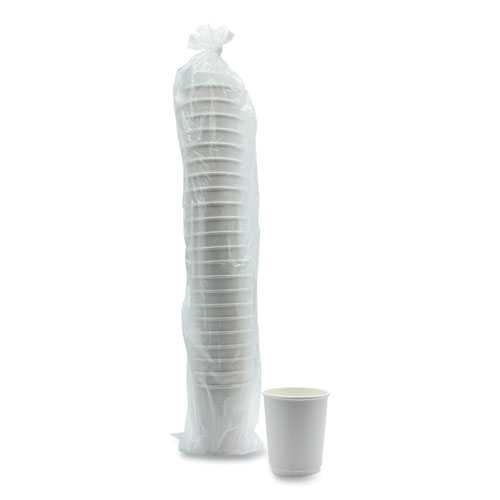 Picture of Paper Hot Cups, Double-Walled, 8 oz, White, 500/Carton