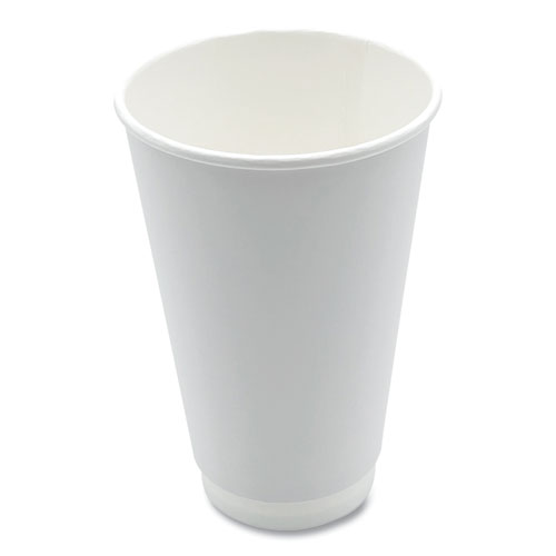 Picture of Paper Hot Cups, Double-Walled, 16 oz, White, 25/Pack