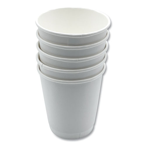 Picture of Paper Hot Cups, Double-Walled, 10 oz, White, 500/Carton