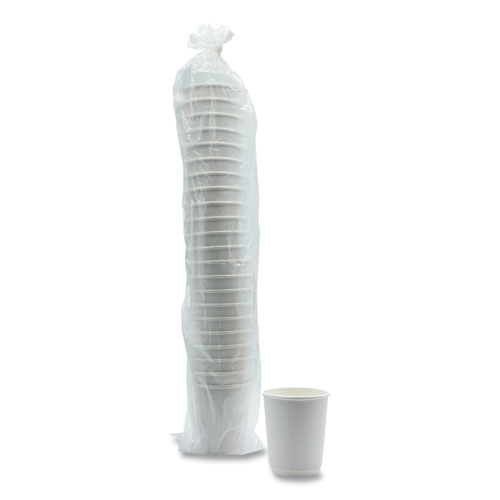 Picture of Paper Hot Cups, Double-Walled, 8 oz, White, 25/Pack