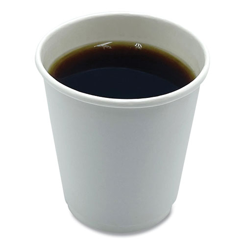 Picture of Paper Hot Cups, Double-Walled, 8 oz, White, 25/Pack