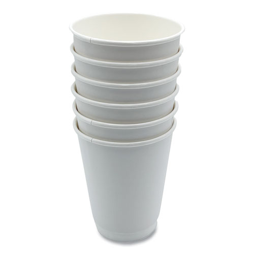 Picture of Paper Hot Cups, Double-Walled, 12 oz, White, 500/Carton