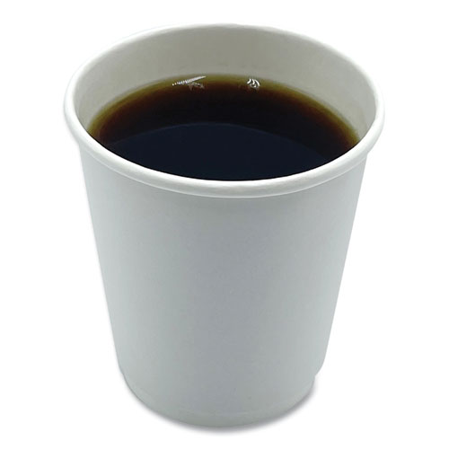 Picture of Paper Hot Cups, Double-Walled, 8 oz, White, 500/Carton