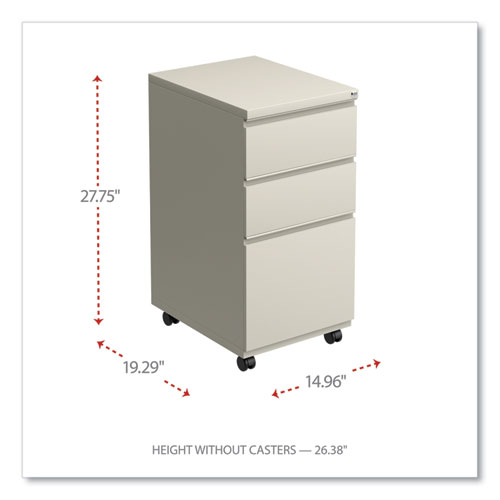 Picture of File Pedestal with Full-Length Pull, Left or Right, 3-Drawers: Box/Box/File, Legal/Letter, Putty, 14.96" x 19.29" x 27.75"