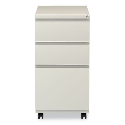 Picture of File Pedestal with Full-Length Pull, Left or Right, 3-Drawers: Box/Box/File, Legal/Letter, Putty, 14.96" x 19.29" x 27.75"