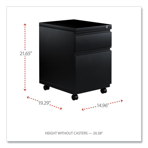 Picture of File Pedestal with Full-Length Pull, Left or Right, 2-Drawers: Box/File, Legal/Letter, Black, 14.96" x 19.29" x 21.65"