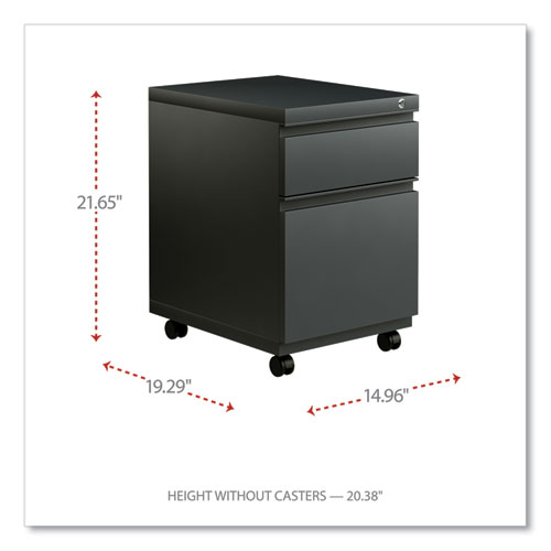 Picture of File Pedestal with Full-Length Pull, Left or Right, 2-Drawers: Box/File, Legal/Letter, Charcoal, 14.96" x 19.29" x 21.65"