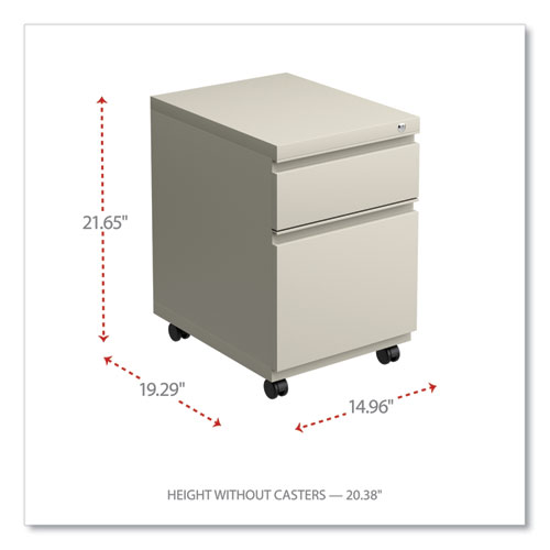 Picture of File Pedestal with Full-Length Pull, Left or Right, 2-Drawers: Box/File, Legal/Letter, Putty, 14.96" x 19.29" x 21.65"