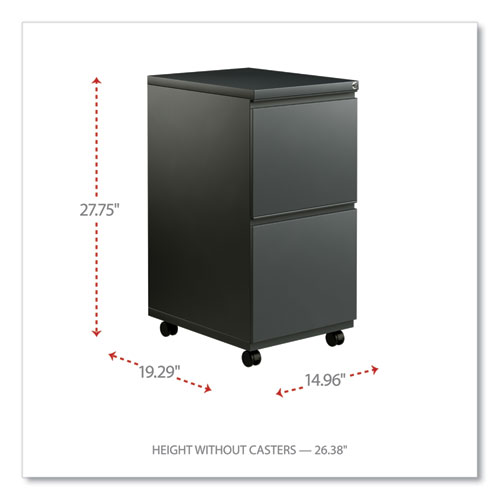 Picture of File Pedestal with Full-Length Pull, Left or Right, 2 Legal/Letter-Size File Drawers, Charcoal, 14.96" x 19.29" x 27.75"