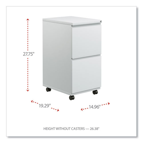 Picture of File Pedestal with Full-Length Pull, Left or Right, 2 Legal/Letter-Size File Drawers, Light Gray, 14.96" x 19.29" x 27.75"