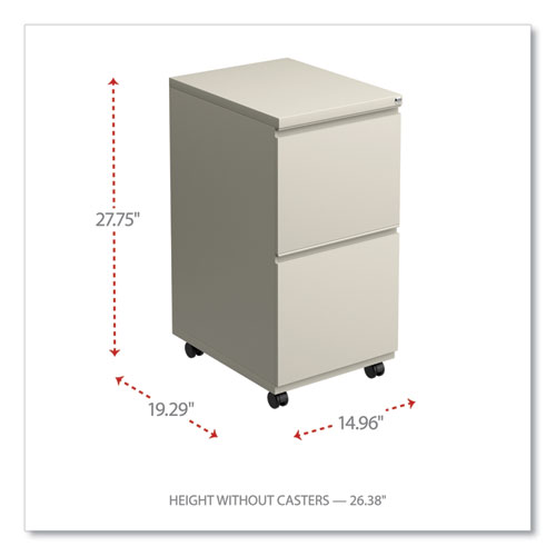 Picture of File Pedestal with Full-Length Pull, Left or Right, 2 Legal/Letter-Size File Drawers, Putty, 14.96" x 19.29" x 27.75"