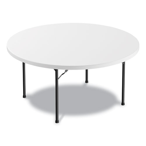 Picture of Round Plastic Folding Table, 60" Diameter x 29.25h, White