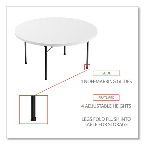 Picture of Round Plastic Folding Table, 60" Diameter x 29.25h, White