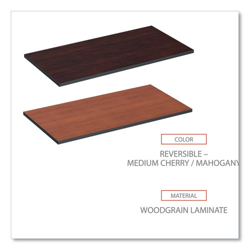 Picture of Reversible Laminate Table Top, Rectangular, 47.63 x 23.63, Medium Cherry/Mahogany