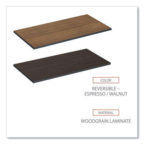 Picture of Reversible Laminate Table Top, Rectangular, 47.63w x 23.63d, Espresso/Walnut